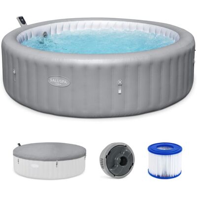 Bestway - SaluSpa Hawaii Smart AirJet Inflatable Hot Tub with EnergySense Cover - Gray Bestway - SaluSpa Hawaii Smart AirJet Inflatable Hot Tub with EnergySense Cover - Gray