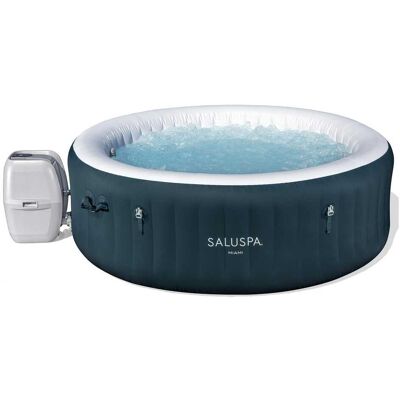 Bestway - SaluSpa Miami AirJet 4-6 Person Inflatable Hot Tub w/ EnergySense Cover - Dark Green Bestway - SaluSpa Miami AirJet 4-6 Person Inflatable Hot Tub w/ EnergySense Cover - Dark Green