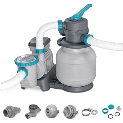 Bestway - 1,500 Gallon Sand Filter Pump for Above Ground Outdoor Swimming Pools - Gray Bestway - 1,500 Gallon Sand Filter Pump for Above Ground Outdoor Swimming Pools - Gray