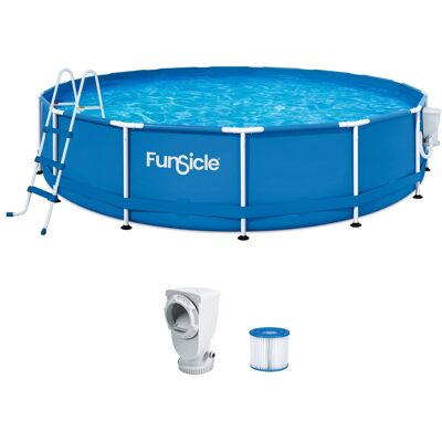 Funsicle - 15' x 36" Outdoor Activity Round Frame Above Ground Swimming Pool Set - Blue Funsicle - 15' x 36" Outdoor Activity Round Frame Above Ground Swimming Pool Set - Blue