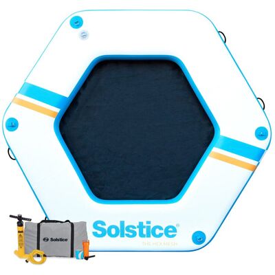 Solstice - Hexagon Inflatable Mesh Dock Platform for Lake Boat Pool Ocean, 8'x6" - Mesh (8'6'' Hexagon) Solstice - Hexagon Inflatable Mesh Dock Platform for Lake Boat Pool Ocean, 8'x6" - Mesh (8'6'' Hexagon)