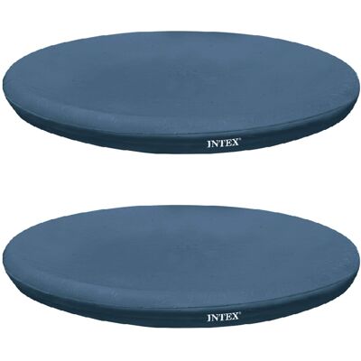 Intex - 8 Foot Easy Set Cover for Above Ground Swimming Pool Vinyl Round (2 Pack) Intex - 8 Foot Easy Set Cover for Above Ground Swimming Pool Vinyl Round (2 Pack)
