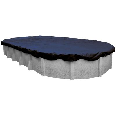 Swimline - 18 x 33 Foot Oval Above Ground Heavy Winter Swimming Pool Cover, Blue Swimline - 18 x 33 Foot Oval Above Ground Heavy Winter Swimming Pool Cover, Blue