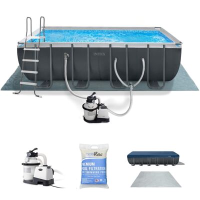 Intex - Ultra XTR 18' x 9' x 52" Above Ground Pool & OptiFlow Premium Filter Sand - Sand Filter Intex - Ultra XTR 18' x 9' x 52" Above Ground Pool & OptiFlow Premium Filter Sand - Sand Filter