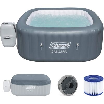 Coleman - Hawaii Energy-Efficient Inflatable Hot Tub 4-6 Person with App-Control - Gray Coleman - Hawaii Energy-Efficient Inflatable Hot Tub 4-6 Person with App-Control - Gray