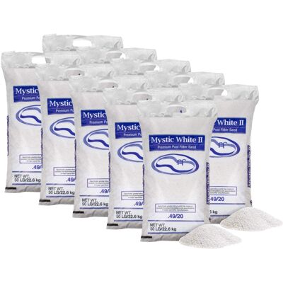 U.S. Silica - 50 Pound Mystic White II Swimming Pool Filter Sand, White, 10 Pack U.S. Silica - 50 Pound Mystic White II Swimming Pool Filter Sand, White, 10 Pack