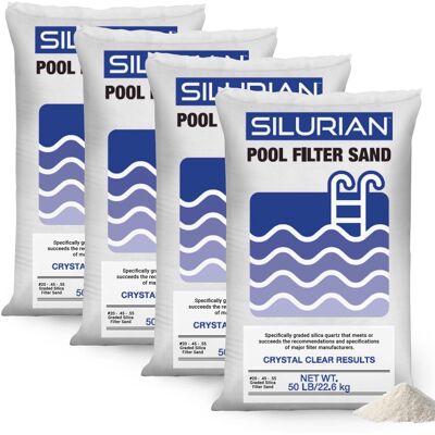 Mystic White II - U.S. Silica 4 Pack SILURIAN 20 Grade Pool Filter Sand for Optimal Filtration Mystic White II - U.S. Silica 4 Pack SILURIAN 20 Grade Pool Filter Sand for Optimal Filtration
