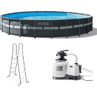 Intex - 24' x 52" Round Pool Set w/ Sand Filter Pump Intex - 24' x 52" Round Pool Set w/ Sand Filter Pump