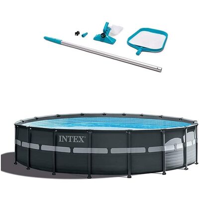 Intex - 18ft x 52in Ultra XTR Round Frame Above Ground Pool Set and Cleaning Kit Intex - 18ft x 52in Ultra XTR Round Frame Above Ground Pool Set and Cleaning Kit