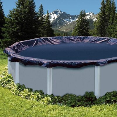 Swimline - Round Above Ground Swimming Pool Leaf Net Cover for Winter Cover - Blue Swimline - Round Above Ground Swimming Pool Leaf Net Cover for Winter Cover - Blue