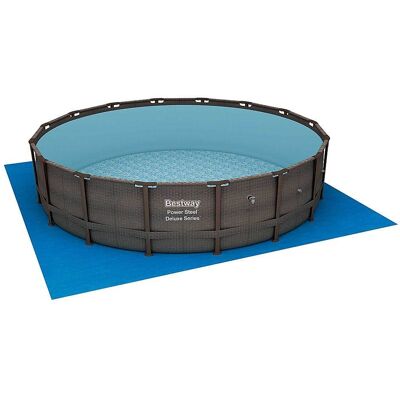 Bestway - 14ft x 42in Power Steel Deluxe Above Ground Swimming Pool Set and Pump - Brown Bestway - 14ft x 42in Power Steel Deluxe Above Ground Swimming Pool Set and Pump - Brown