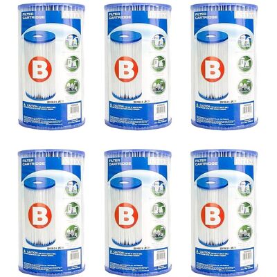 Intex - Swimming Pool Type B Replacement Filter Pump Cartridge (6 Pack) - Multi Intex - Swimming Pool Type B Replacement Filter Pump Cartridge (6 Pack) - Multi