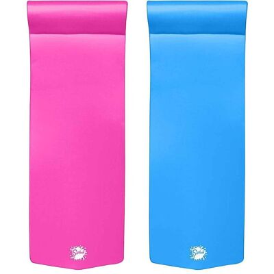 TRC Recreation - Splash 70 Inch Foam Raft Lounger Pool Lake Floats (2 Count) - Bahama blue and flamingo pink TRC Recreation - Splash 70 Inch Foam Raft Lounger Pool Lake Floats (2 Count) - Bahama blue and flamingo pink