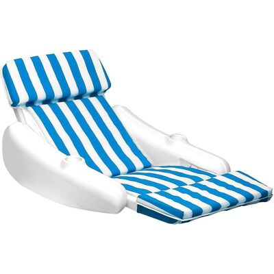 Swimline - Swimming Pool Padded Floating Luxury Lounge Chair - Blue Swimline - Swimming Pool Padded Floating Luxury Lounge Chair - Blue