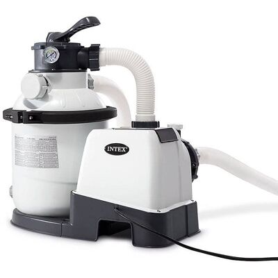 Intex - 1200 GPH Above Ground Pool Sand Filter Pump w/ Auto Timer - White Intex - 1200 GPH Above Ground Pool Sand Filter Pump w/ Auto Timer - White