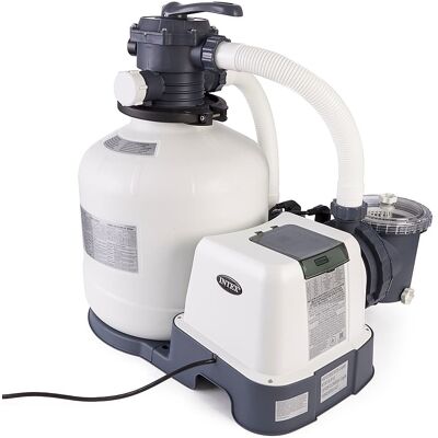 Intex - 3000 GPH Above Ground Pool Sand Filter Pump with Automatic Timer - White Intex - 3000 GPH Above Ground Pool Sand Filter Pump with Automatic Timer - White