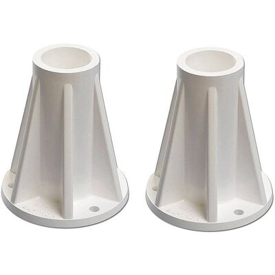 Saftron - Polymer 6 Inch Pool Handrails and Ladders Surface Mounting Base (2 Pack) - White Saftron - Polymer 6 Inch Pool Handrails and Ladders Surface Mounting Base (2 Pack) - White