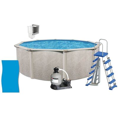 Aquarian - Phoenix 24'x52" Round Above Ground Pool w/ Pump, Ladder, Liner, Skimmer - Beige Aquarian - Phoenix 24'x52" Round Above Ground Pool w/ Pump, Ladder, Liner, Skimmer - Beige