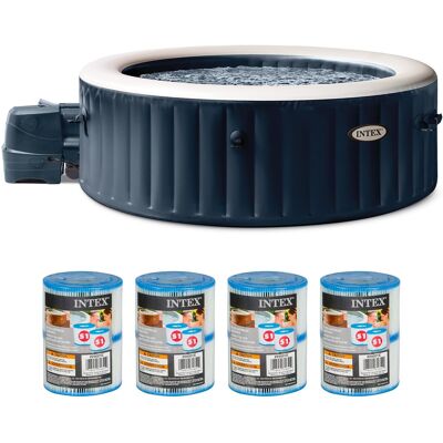Intex - PureSpa Plus Portable Inflatable Hot Tub Jet Spa w/ 12 Filter Cartridges - Hot Tub + 12 Filters Intex - PureSpa Plus Portable Inflatable Hot Tub Jet Spa w/ 12 Filter Cartridges - Hot Tub + 12 Filters