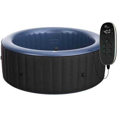 MSpa - Round Inflatable Bubble Massage Spa, 4 to 6 Person Outdoor Hot Tub, Bergen - Charcoal Grey MSpa - Round Inflatable Bubble Massage Spa, 4 to 6 Person Outdoor Hot Tub, Bergen - Charcoal Grey