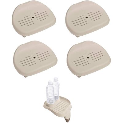 Intex - Slip Resistant Hot Tub Seat (4 Pack) with Cup Holder and Refreshment Tray Intex - Slip Resistant Hot Tub Seat (4 Pack) with Cup Holder and Refreshment Tray