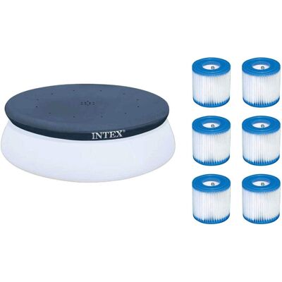 Intex - 10' Easy Set Pool Round Debris Cover + Type H Filter Cartridges (6 Pack) Intex - 10' Easy Set Pool Round Debris Cover + Type H Filter Cartridges (6 Pack)