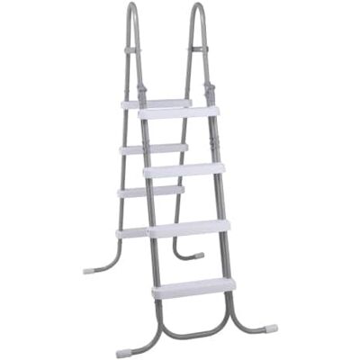 Winado - 4-Step Swimming Pool Safety Ladder Steel Frame 300lbs Capacity for Outdoor Above Ground Pools, Double-Sided Pool Stairs - Gray Frame & White Pedals Winado - 4-Step Swimming Pool Safety Ladder Steel Frame 300lbs Capacity for Outdoor Above Ground Pools, Double-Sided Pool Stairs - Gray Frame & White Pedals