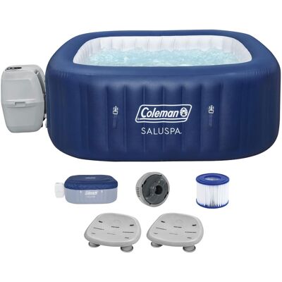 Bestway - Coleman Hawaii AirJet Hot Tub with 2 Pack SaluSpa Non Slip Spa Seat - Blue Bestway - Coleman Hawaii AirJet Hot Tub with 2 Pack SaluSpa Non Slip Spa Seat - Blue