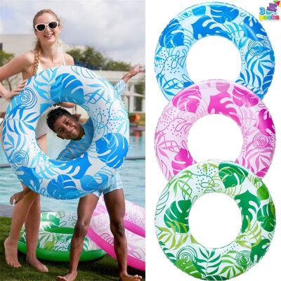 Joyfy - 3 Packs Inflatable Pool Float, Swimming Pool Tube for Kids Adults, Tropical Leaves Floatie Ring Water Toys Summer Beach Joyfy - 3 Packs Inflatable Pool Float, Swimming Pool Tube for Kids Adults, Tropical Leaves Floatie Ring Water Toys Summer Beach