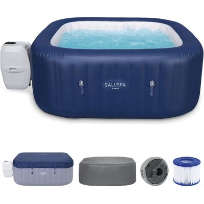 Bestway - SaluSpa Hawaii AirJet Inflatable Hot Tub with EnergySense Cover, Blue - Energy Efficient Bestway - SaluSpa Hawaii AirJet Inflatable Hot Tub with EnergySense Cover, Blue - Energy Efficient