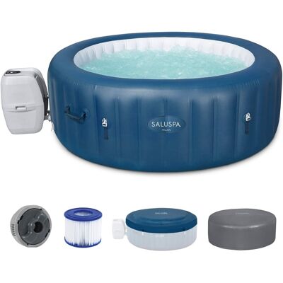 Bestway - SaluSpa Milan AirJet Inflatable Hot Tub with EnergySense Cover - Blue Bestway - SaluSpa Milan AirJet Inflatable Hot Tub with EnergySense Cover - Blue