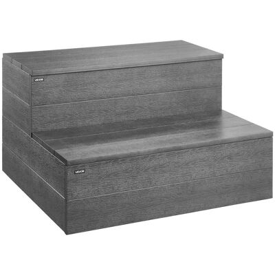 VEVOR - Hot Tub Steps, 2-Step Spa Outdoor Stairs, Heavy Duty 25 inch Wide HIPS Above-Ground/Inflatable Pool Ladder - Gray VEVOR - Hot Tub Steps, 2-Step Spa Outdoor Stairs, Heavy Duty 25 inch Wide HIPS Above-Ground/Inflatable Pool Ladder - Gray