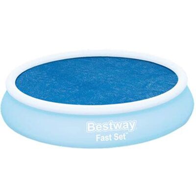Bestway - Round Solar Pool Cover for 10’ Round Above Ground Swimming Pools, Blue Bestway - Round Solar Pool Cover for 10’ Round Above Ground Swimming Pools, Blue