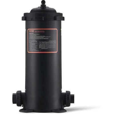 VEVOR - Cartridge Pool Filter, 50Sq. Ft Filter Area Inground Pool Filter, Above Ground Swimming Pool Filtration Filter System - Black VEVOR - Cartridge Pool Filter, 50Sq. Ft Filter Area Inground Pool Filter, Above Ground Swimming Pool Filtration Filter System - Black