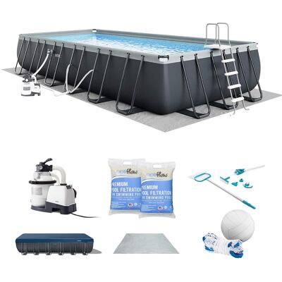 Intex - XTR 24' x 12' x 52" Above Ground Pool and Optiflow 2 Pack Filter Sand - Saltwater System Intex - XTR 24' x 12' x 52" Above Ground Pool and Optiflow 2 Pack Filter Sand - Saltwater System