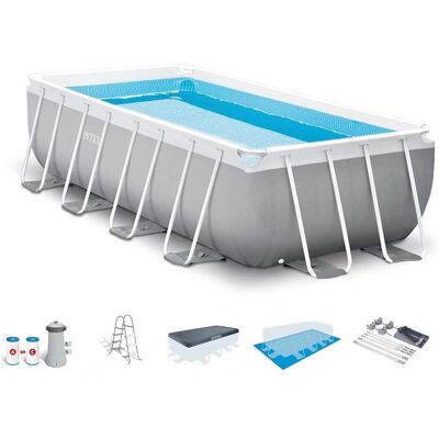 Intex - 16' x 42" Prism Frame Rectangular Above Ground Swimming Pool Set w/ Canopy Intex - 16' x 42" Prism Frame Rectangular Above Ground Swimming Pool Set w/ Canopy