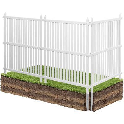 VEVOR - 3 Panels Outdoor Privacy Screen, 36 x 45 in Air Conditioner Fence with 19.7 in Ground Stakes, Pool Equipment Enclosure - White VEVOR - 3 Panels Outdoor Privacy Screen, 36 x 45 in Air Conditioner Fence with 19.7 in Ground Stakes, Pool Equipment Enclosure - White