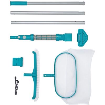 Bestway - AquaSurge Swimming Pool Maintenance Accessory Kit with Vacuum & Skimmer - Aqua Blue Bestway - AquaSurge Swimming Pool Maintenance Accessory Kit with Vacuum & Skimmer - Aqua Blue