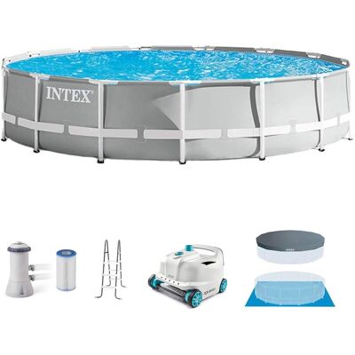 Intex - 26723EH 15ft x 42in Prism Frame Above Ground Swimming Pool Set with Filter - Gray Intex - 26723EH 15ft x 42in Prism Frame Above Ground Swimming Pool Set with Filter - Gray