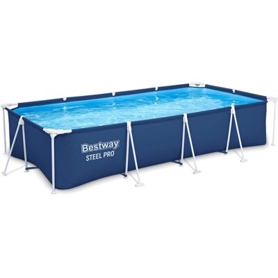 Bestway - Steel Pro 13 Foot x 32 Inch Rectangular Above Ground Swimming Pool - Blue Bestway - Steel Pro 13 Foot x 32 Inch Rectangular Above Ground Swimming Pool - Blue