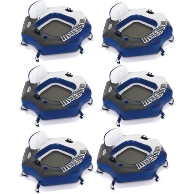 Intex - River Run 1 Person Inflatable Tube Float for Lake, Pool, & River, 6 Pack - Blue and White Intex - River Run 1 Person Inflatable Tube Float for Lake, Pool, & River, 6 Pack - Blue and White