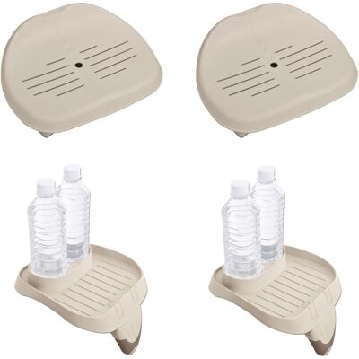 Intex - Slip Resistant Hot Tub Seat 2 Pack and Cup Holder/Refreshment Tray 2 Pack Intex - Slip Resistant Hot Tub Seat 2 Pack and Cup Holder/Refreshment Tray 2 Pack