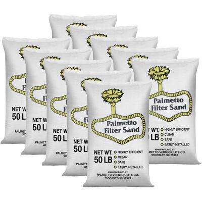 Palmetto - 10 Pack Filter Sand Residential & Commercial Pool Sand Filters 50 Pound Palmetto - 10 Pack Filter Sand Residential & Commercial Pool Sand Filters 50 Pound