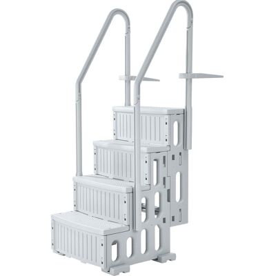 VEVOR - Swimming Pool Ladder, 4-Step Double Handrails Stairs with Non-slip Heavy Duty Steps, Reliable 400 lbs Max Load Capacity - Gray VEVOR - Swimming Pool Ladder, 4-Step Double Handrails Stairs with Non-slip Heavy Duty Steps, Reliable 400 lbs Max Load Capacity - Gray