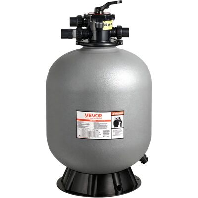 VEVOR - Sand Filter, 24-Inch, 65 GPM Above Inground Swimming Pool Sand Filter System, with 7-Way Multi-Port Valve, Backwash - Light Gray VEVOR - Sand Filter, 24-Inch, 65 GPM Above Inground Swimming Pool Sand Filter System, with 7-Way Multi-Port Valve, Backwash - Light Gray