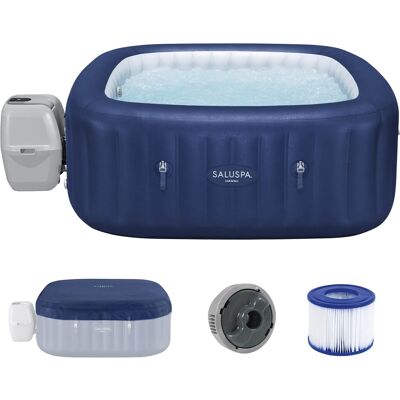SaluSpa - Hawaii Energy-Smart AirJet 4-6 Person Inflatable Hot Tub w/ App-Control - Blue SaluSpa - Hawaii Energy-Smart AirJet 4-6 Person Inflatable Hot Tub w/ App-Control - Blue
