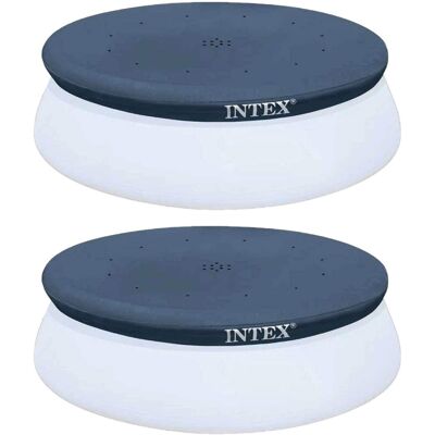 Intex - 10 Foot Easy Set Above Ground Swimming Pool Debris Round Cover (2 Pack) Intex - 10 Foot Easy Set Above Ground Swimming Pool Debris Round Cover (2 Pack)