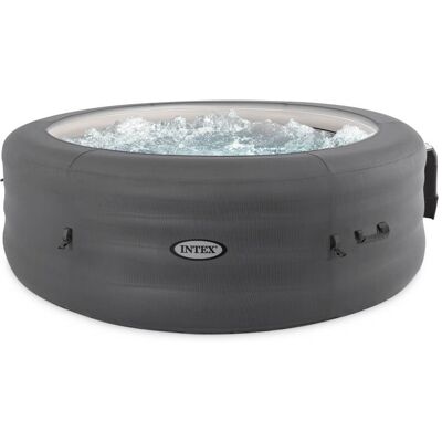 Intex - SimpleSpa Bubble Massage 6 Person Inflatable Hot Tub with Energy Cover - Gray Intex - SimpleSpa Bubble Massage 6 Person Inflatable Hot Tub with Energy Cover - Gray