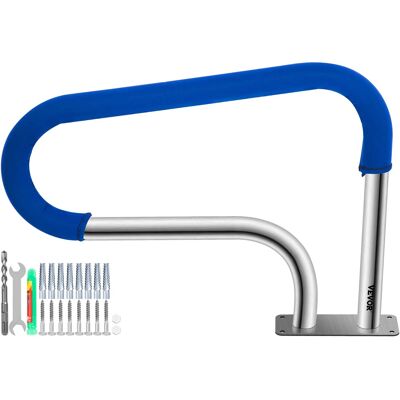 VEVOR - Pool Handrail, 32 x 22.5 Swimming Pool Stair Rail, 304 Stainless Steel Stair Pool Hand Rail Rated 375lbs Load Capacity - Silver VEVOR - Pool Handrail, 32 x 22.5 Swimming Pool Stair Rail, 304 Stainless Steel Stair Pool Hand Rail Rated 375lbs Load Capacity - Silver