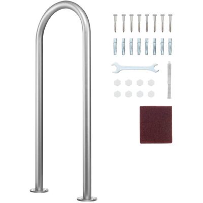 VEVOR - Pool Handrail,36 x 13 inch Pool Railing, Aluminum with Base Plate, Humanized Swimming Pool Safety Railing for Decks - Silver VEVOR - Pool Handrail,36 x 13 inch Pool Railing, Aluminum with Base Plate, Humanized Swimming Pool Safety Railing for Decks - Silver